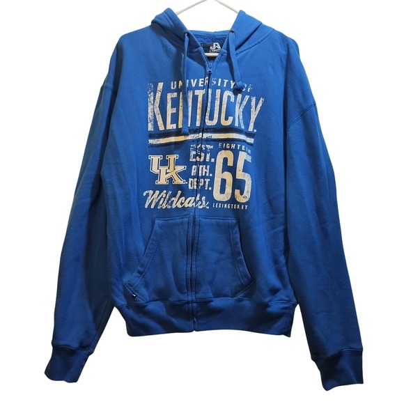 Vtg University Kentucky Wildcats NCAA J America Full Zip Hoodie Sweatshirt Men L - Picture 1 of 5